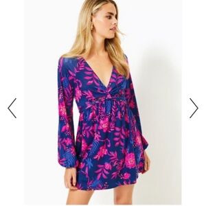 NWT Lilly Pulitzer floral pink and purple romper- size small